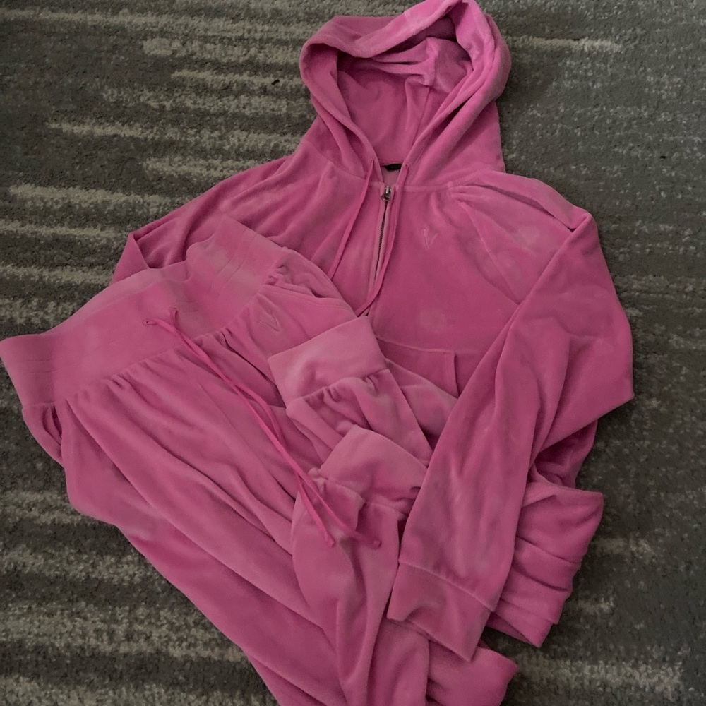 Victoria’s Secret Hot Pink Velour Tracksuit Set